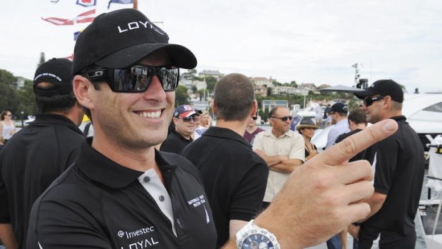 All smiles after winning the Sydney to Hobart last December aboard Investec Loyal.