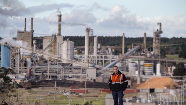 Australia Paper worker Darrin Canning at the Morwell site. 