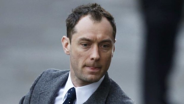 Victim of News International phone hacking: actor Jude Law arrives to give evidence at the Old Bailey courthouse in London.