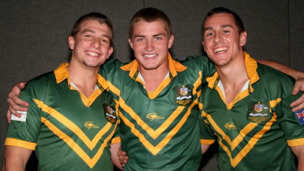 Young Roos: Foran and Pearce with Kieran's older brother Liam as Australian schoolboys.