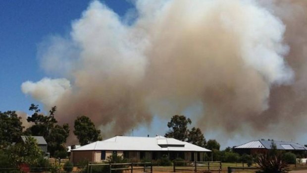 A bushfire is burning in Ambergate, south of Busselton.