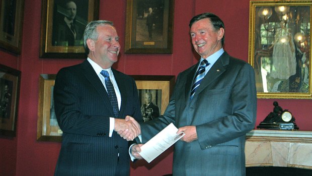 Premier Colin Barnett with WA Governor Malcolm McCusker.