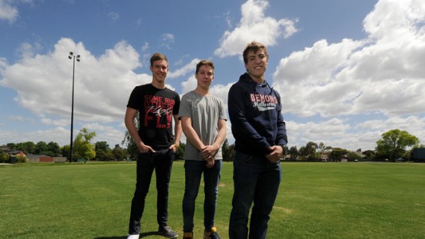 Three of the four from the Ashburton Redbacks. Tom Curran (left), Toby Greene and Jack Viney.