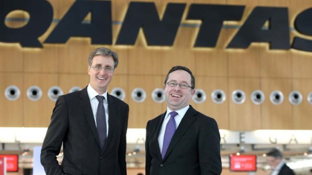 Heir apparent: Simon Hickey, CEO of Qantas International (left), with Qantas chief Alan Joyce.
