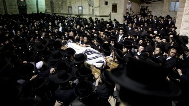 The funeral of Avraham Walles, killed in the attack in Jerusalem.