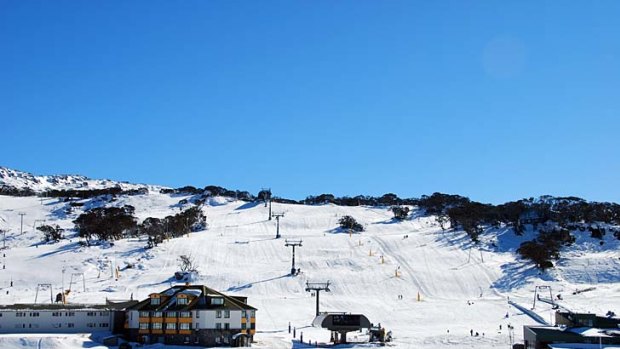 Perisher yesterday. The resort plans to open a week ahead of the ski season's official starting date thanks to early snow falls.