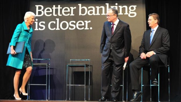Westpac CEO Gail Kelly, Bank of Melbourne chief Scott Tanner and Premier Ted Baillieu at the new Bank of Melbourne launch earlier this year.