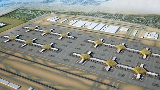 An artist's rendering shows the new designs of the Al-Maktoum International Airport in Dubai.