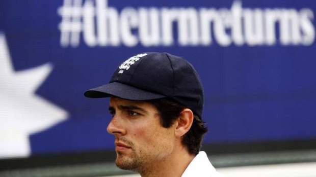 England's captain Alastair Cook looks on after losing the Ashes in Perth.