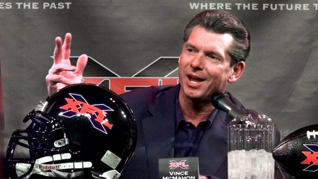 Comeback: Vince McMahon during the unveiling of the original XFL.