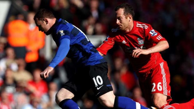 A mere 20 minutes by a ''devastated'' Wayne Rooney highlighted his qualifications for the Euros despite his suspension &#8230; Rooney, left, competes for the ball with Charlie Adam.