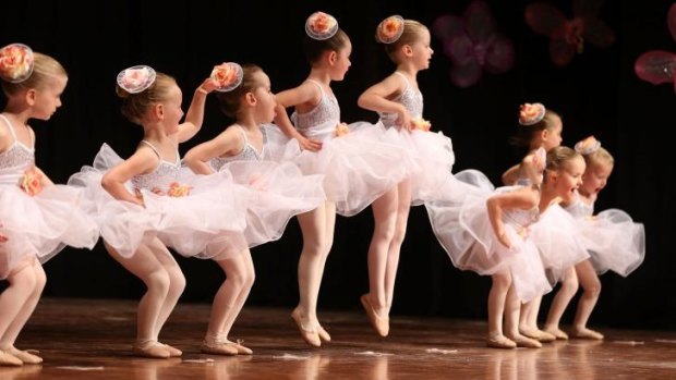 Ballerinas from Tiny Tutus during their recital at Turramurra High School hall.