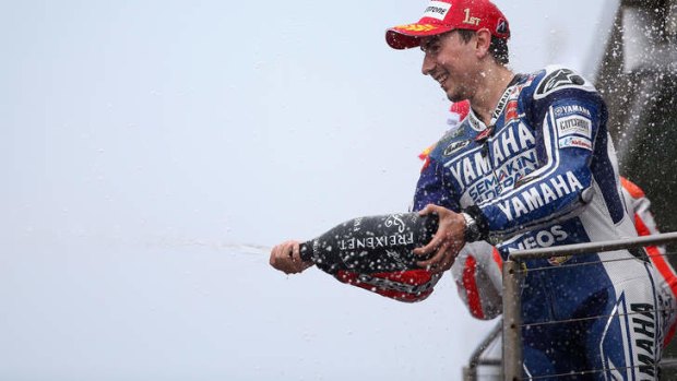 Jorge Lorenzo after winning the Australian MotoGP at Phillip Island.
