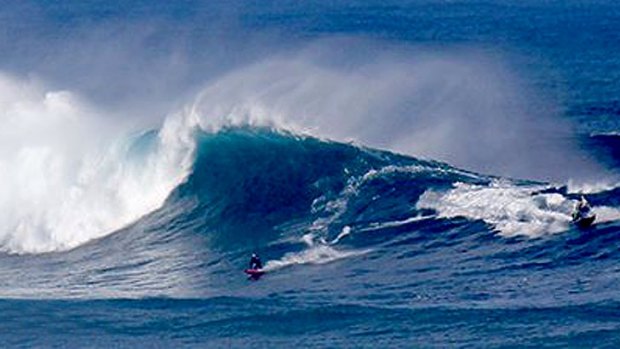 Tow-in surfing to ride the monster waves in WA's decade swells. 