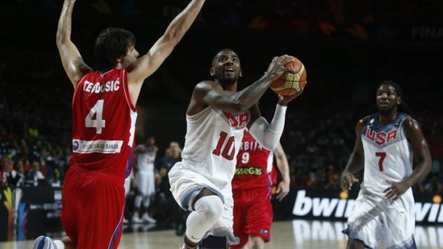 MVP: Kyrie Irving drives to the basket against Serbia.