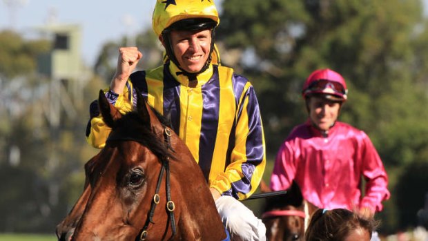 Shot at redemption: Bel Sprinter scores with Kerrin McEvoy up at Rosehill.  He has the chance to break the million-dollar mark with Michael Rodd in the saddle on Saturday.
