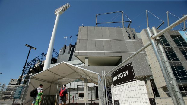 The new security gates at the Melbourne Cricket Ground.