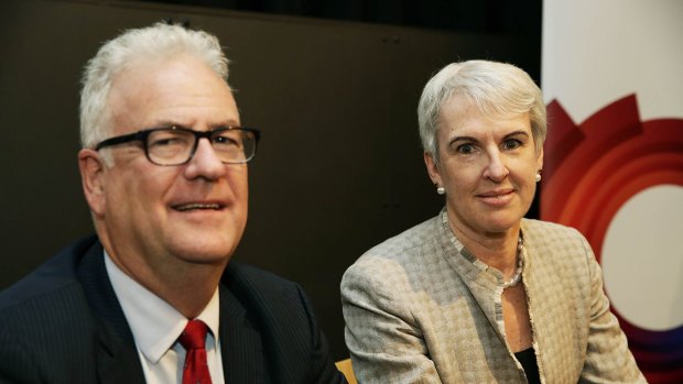 Nothing obstructionist: Transfield chief Graeme Hunt and Diane Smith-Gander.