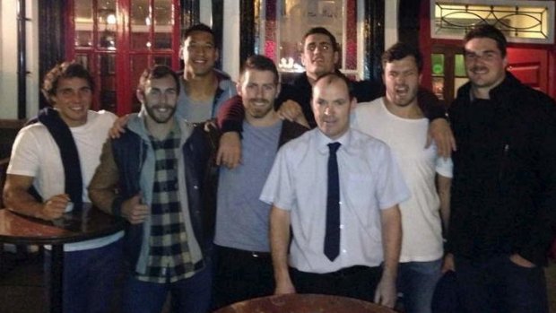 Wallabies players at Dublin's Brazen Head pub.