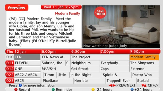 Freeview EPG.