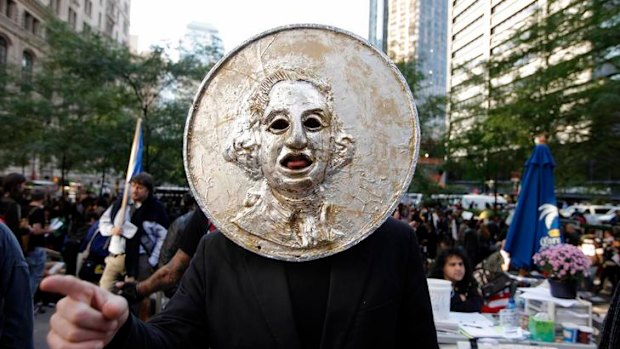 A member of the Occupy Wall Street movement protesting in New York late last year - when the crowds still came.