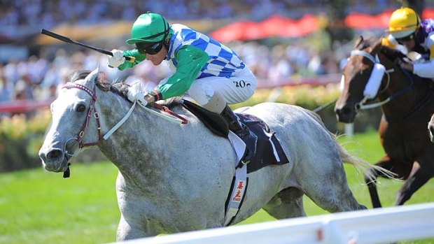 Staying star: Puissance De Lune powers to the line.