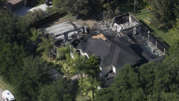 The burned out home in Tampa, Florida.