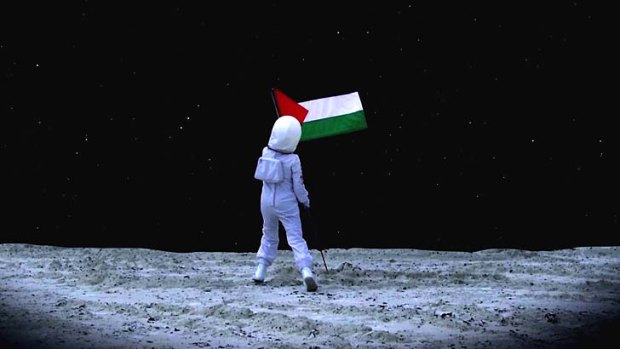 Subverting images of being Palestinian ... a still from <i>A Space Exodus</i> by Larissa Sansour.