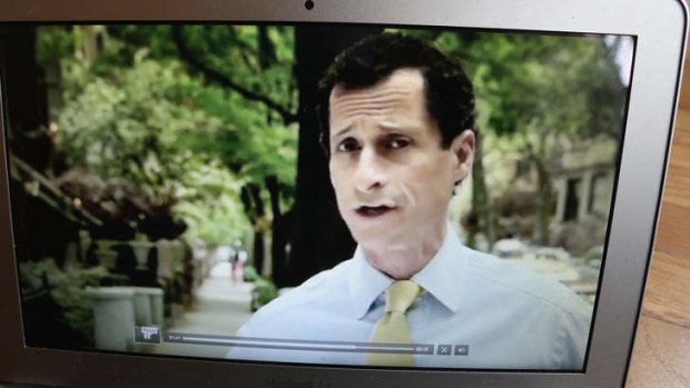 Ex-US Representative Anthony Weiner appears in a YouTube video announcing he will enter the New York mayoral race on May 22, 2013 in New York City.