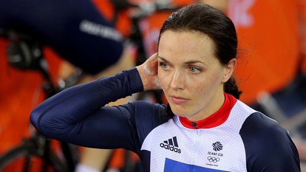 Victoria Pendleton during Olympics cycling competition.