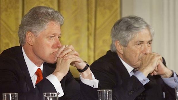 Friends in high places ... Wolfensohn with President Clinton.