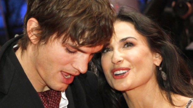 Unlikely coupling ... Ashton Kutcher and Demi Moore defy the odds.