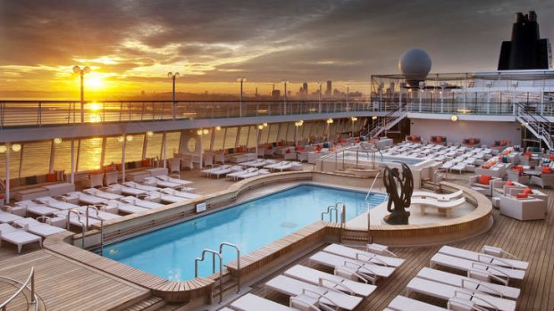 Cabin fever: The pool is the central attraction on Crystal Symphony.