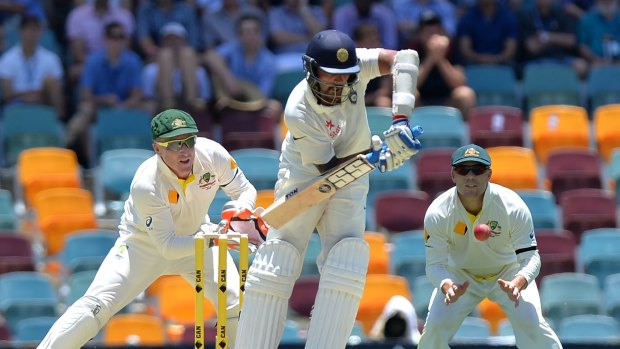 Murali Vijay bats during the first session.