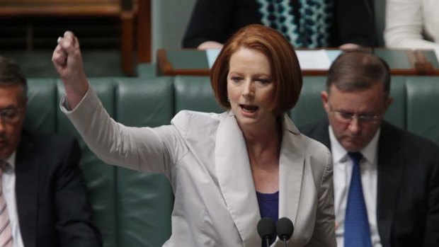 Confident ... Prime Minister Julia Gillard alleged the Coalition had a "traditional bias against working people".