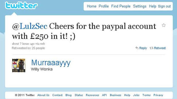 A Twitter user boasts about being able to access a PayPal account using the leaked details.