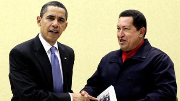 Venezuela's Hugo Chavez. gives US President Barack Obama a copy of 'Open Veins of Latin America: Five Centuries of the Pillage of a Continent'. 