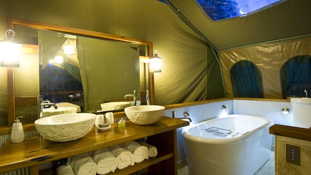 Camping in style: Marble sink, anyone?