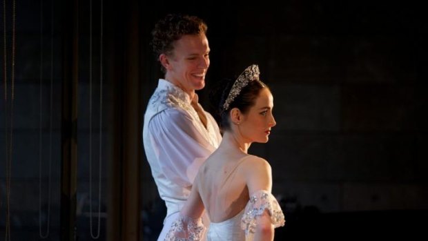 Amber Scott and Adam Bull perform a pas de deux from Sleeping Beauty at the Australian Ballet's 2015 program launch.