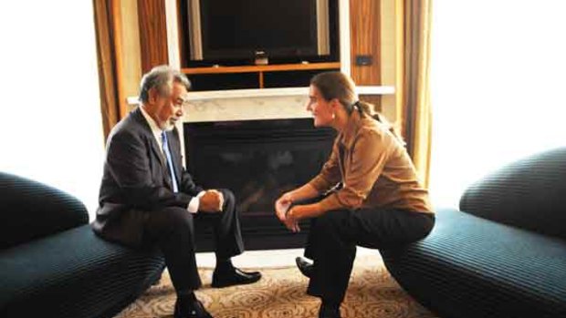 'Very confident': East Timorese Prime Minister Xanana Gusmao in Melbourne yesterday with his wife Kirsty Sword Gusmao.