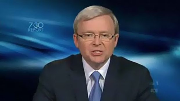 Kevin Rudd has been accused of "losing it" on last night's 7.30 Report.