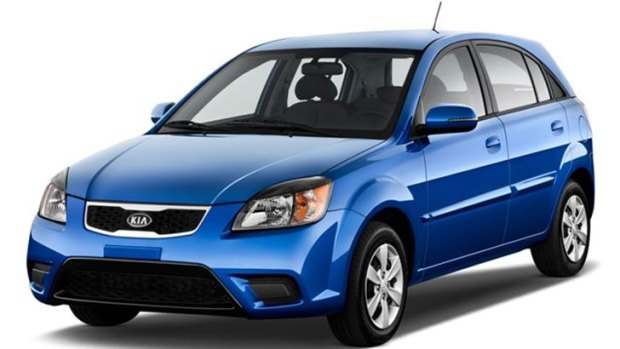 A blue Kia Rio hatchback, similar to one driven by missing Gold Coast man Shaun Barker. Photo: Supplied.