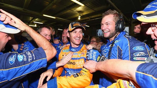 Top dog: Will Davison after snaring pole for the Bathurst 1000.