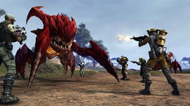 You have to battle alien creatures in the game <i>Defiance</i>.