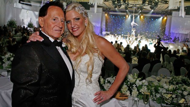 Bride Brynne Gordon and groom Geoffrey Edelsten.