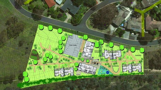 Site plan for the John James Village which would provide short-term accommodation for patients receiving treatment at the Canberra Hospital and their families.