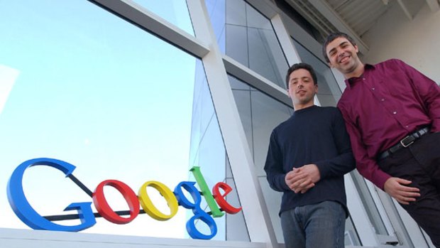 About to take on Facebook?: Google co-founders Sergey Brin, left, and Larry Page.