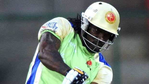 Power hitting . . . Chris Gayle of the Royal Challengers Bangalore.