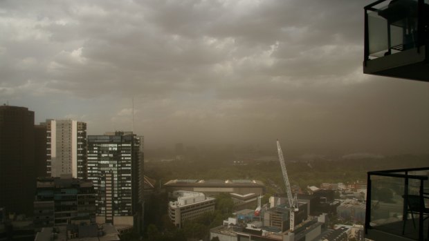 Dust storm over Melbourne.