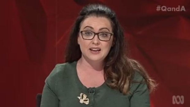 'I will not stand for fascism' ... Left-wing Guardian columnist Van Badham speaks about her confrontation at a Reclaim Australia rally on Q&A.